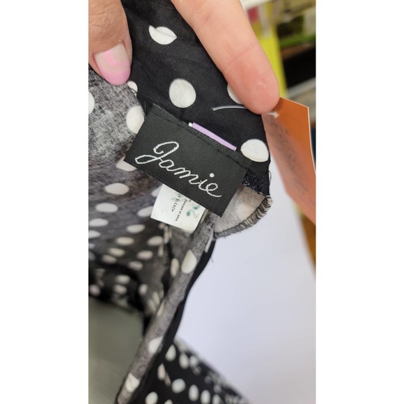vintage 90s Jamie polka dot dress XS/S - Picture 4 of 5